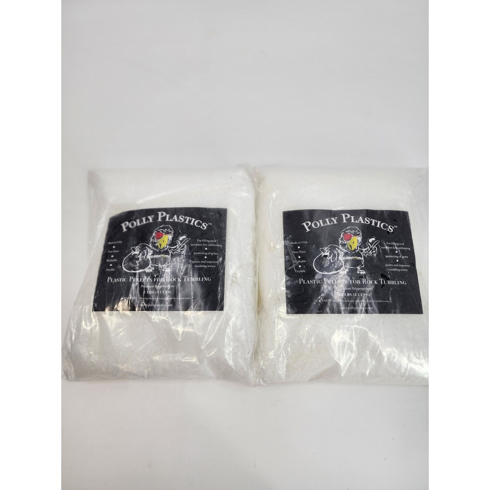 Polly Plastics 4lb Rock Tumbling Plastic Pellets Cushioning Media 2 Bags 2lbEach